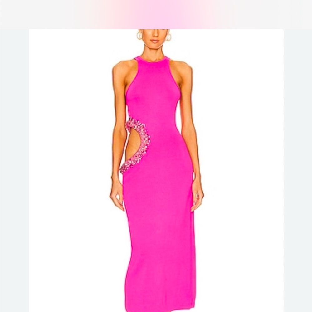 Cult Gaia Pink Cut Out Halter Dress